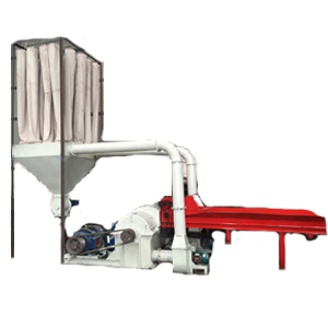 Double feed inlet wood crusher